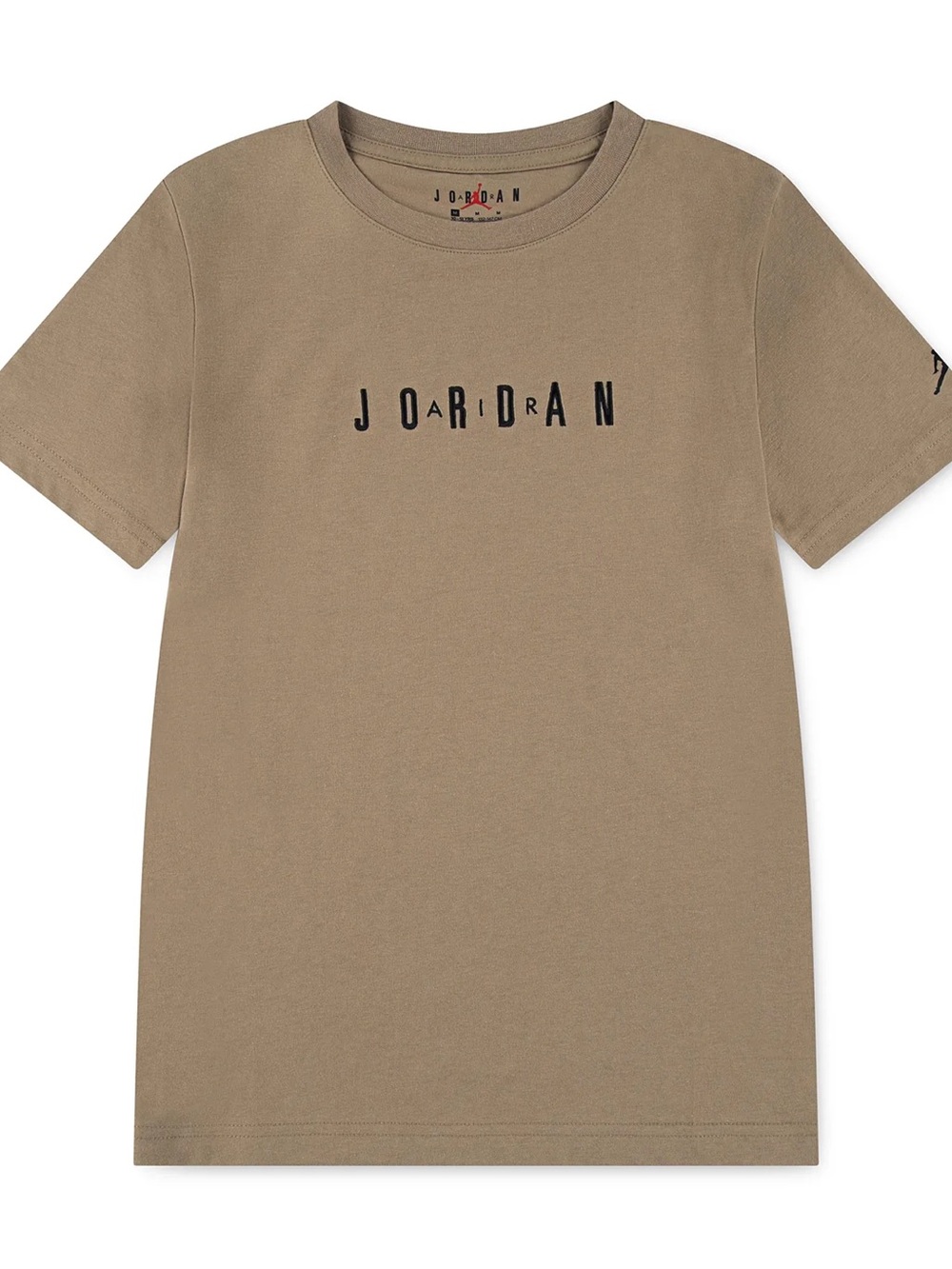 Jordan Kids Short Sleeve Tee in Khaki with Black Logo xl tan beige soft